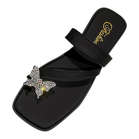 Sandals Women Comfortable Beach Summer Fashion Slippers Square Head Butterfly Toe Slippers Wearing Water Diamond Flat Bottom Sandals Outside
Sandals Women Comfortable Beach Summer Fashion Slippers Square Head Butterfly Toe Slippers Wearing Water Diamond Flat Bottom Sandals Outside