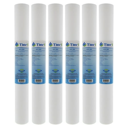 Tier1 1 Micron 20 Inch x 2.5 Inch | 6-Pack Spun Wound Polypropylene Whole House Sediment Water Filter Replacement Cartridge | Compatible with Pentek P1-20 SP-P1-20 PX01-20 Home Water Filter
Tier1 1 Micron 20 Inch x 2.5 Inch | 6-Pack Spun Wound Polypropylene Whole House Sediment Water Filter Replacement Cartridge | Compatible with Pentek P1-20 SP-P1-20 PX01-20 Home Water Filter