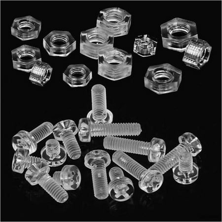 20/50/100Pcs Clear Round Bolts Plastic Screws Nuts PC Nylon Screw M3 M4 M5 M6
