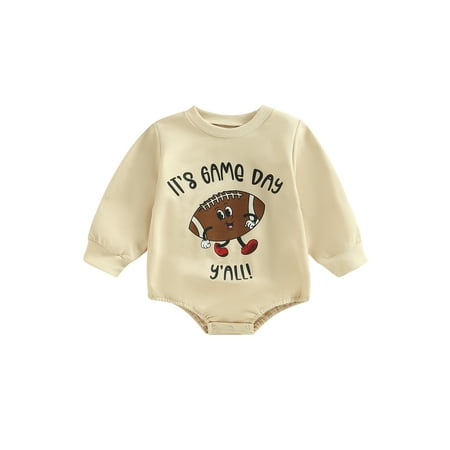 Xingqing 0-18M Newborn Baby Boy Girl Romper Rugby Letters Print Casual Oversized Pullover Fall Winter Outfit Apricot 3-6 Months
Xingqing 0-18M Newborn Baby Boy Girl Romper Rugby Letters Print Casual Oversized Pullover Fall Winter Outfit Apricot 3-6 Months