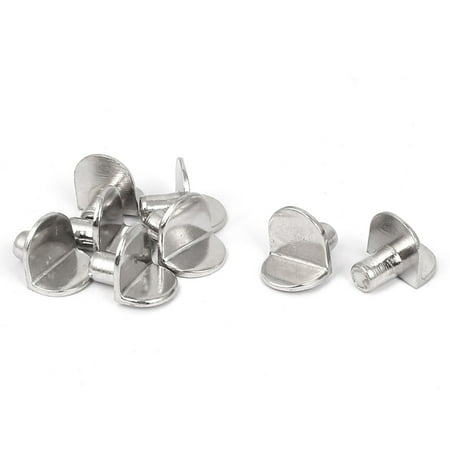 Cabinet Push-in Type 5mm Peg Alloy Shelf Support Bracket Silver Tone 8 Pcs
Cabinet Push-in Type 5mm Peg Alloy Shelf Support Bracket Silver Tone 8 Pcs