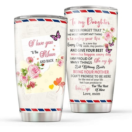 Daughter Gift form Mom Birthday Gifts for Daughter Stainless Steel Daughter Tumbler Travel Mug 20oz
Daughter Gift form Mom Birthday Gifts for Daughter Stainless Steel Daughter Tumbler Travel Mug 20oz