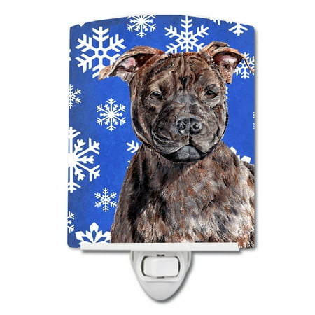 Caroline s Treasures SC9777CNL Staffordshire Bull Terrier Staffie Winter Snowflakes Ceramic Night Light 6x4x3
Caroline s Treasures SC9777CNL Staffordshire Bull Terrier Staffie Winter Snowflakes Ceramic Night Light 6x4x3
