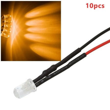 10x 5mm Leds with 25cm Cable 12 Volt DC-Led Ready Wired 12 V cable wired