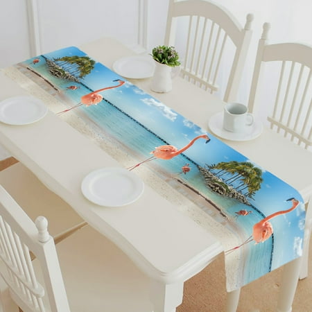 ABPHQTO Three Flamingos On The Beach Table Runner Placemat Tablecloth For Home Decor 16x72 Inch
ABPHQTO Three Flamingos On The Beach Table Runner Placemat Tablecloth For Home Decor 16x72 Inch