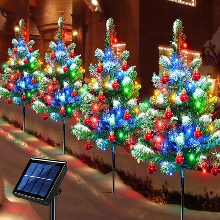 Upgraded Solar Christmas Tree Outdoor - Waterproof 80 LED Xmas Pathway Lights - Small Prelit Snowflake Christmas Tree with Red Ball Ornaments for Outdoor Yard Decor
Upgraded Solar Christmas Tree Outdoor - Waterproof 80 LED Xmas Pathway Lights - Small Prelit Snowflake Christmas Tree with Red Ball Ornaments for Outdoor Yard Decor