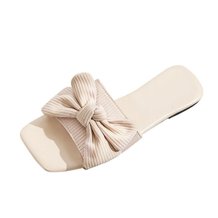 uikmnh Women Slippers Solid Color Bow Cloth Open Toe Casual Flat Slippers Beige 9
uikmnh Women Slippers Solid Color Bow Cloth Open Toe Casual Flat Slippers Beige 9