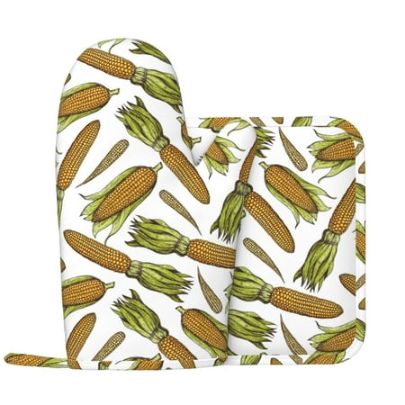 Oven Mitts and Pot Holders Sets Cute Corn Non-Slip Silicone Oven Gloves Potholders Cotton Lining Heat Resistant Gloves Hot Pads for Kitchen Cooking Baking
Oven Mitts and Pot Holders Sets Cute Corn Non-Slip Silicone Oven Gloves Potholders Cotton Lining Heat Resistant Gloves Hot Pads for Kitchen Cooking Baking