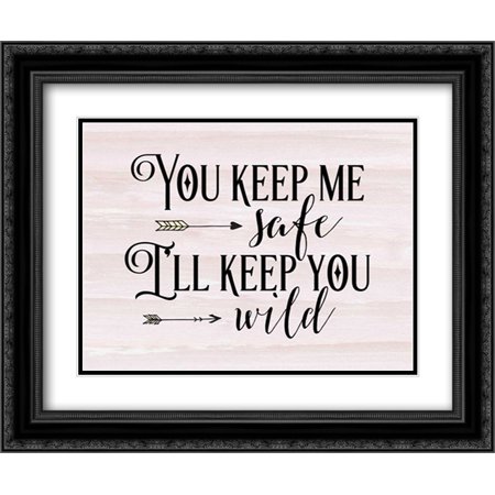 Safe and Wild Quote 2x Matted 24x20 Black Ornate Framed Art Print by Moss, Tara