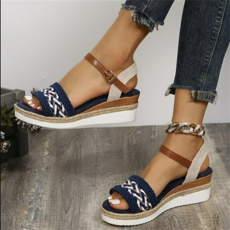 Summer Ladies Shoes Fish Mouth Medium Wedge Heel Metal Buckle Women s Sandals
Summer Ladies Shoes Fish Mouth Medium Wedge Heel Metal Buckle Women s Sandals