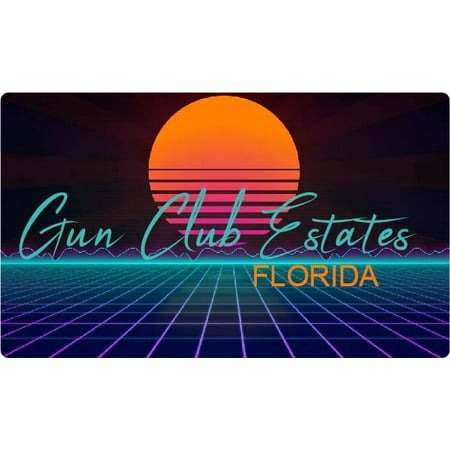 Gun Club Estates Florida 4 X 2.25-Inch Fridge Magnet Retro Neon Design