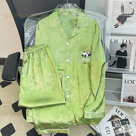 QWZNDZGR Spring Elegant Ladies Faux Silk Polyester Pajama Sets Sexy Homewear Womens Casual Luxury Pajamas Panda Pajamas Female Sleepwear
QWZNDZGR Spring Elegant Ladies Faux Silk Polyester Pajama Sets Sexy Homewear Womens Casual Luxury Pajamas Panda Pajamas Female Sleepwear