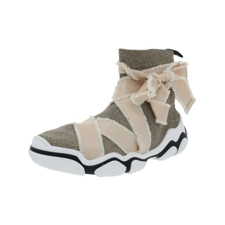 Red Valentino Womens Metallic High Top Sock Sneakers