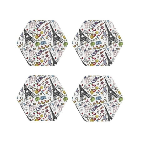 Drink Coasters Set of 4 Eiffel Tower Fancy Leather Coasters for Coffee Table Protector Heat Resistant Cute Coasters for Home Decor Housewarming Gifts Bar Kitchen 4 Inch Hexagon
Drink Coasters Set of 4 Eiffel Tower Fancy Leather Coasters for Coffee Table Protector Heat Resistant Cute Coasters for Home Decor Housewarming Gifts Bar Kitchen 4 Inch Hexagon
