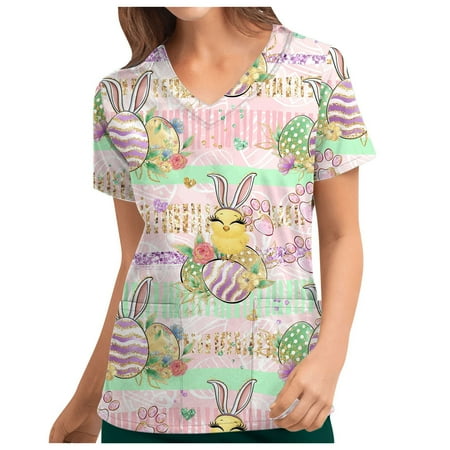Women Cartoon Animal Print Scrub Shirt Tops Short Sleeve V-Neck Pocket Working Uniform Medical Workwear
Women Cartoon Animal Print Scrub Shirt Tops Short Sleeve V-Neck Pocket Working Uniform Medical Workwear