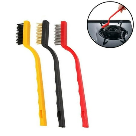 3Pcs 7Inch Industrial Steel Wire Toothbrush Copper Brush Steel Nylon Rust Brush
