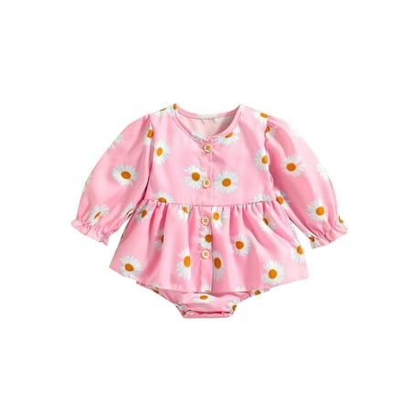 FOCUSNORM Newborn Baby Girls Bodysuit Clothes Daisy Floral Print Button Jumpsuit Dress
FOCUSNORM Newborn Baby Girls Bodysuit Clothes Daisy Floral Print Button Jumpsuit Dress