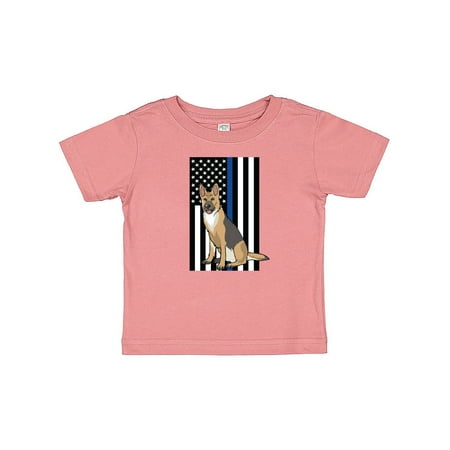 Inktastic Law Enforcement Flag Dog K-9 Gift Baby Boy or Baby Girl T-Shirt