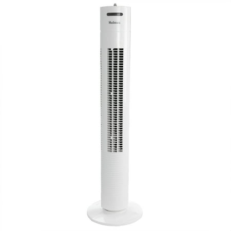 Holmes 31 Inch Oscillating Tower Fan with 3 Speed Settings in White