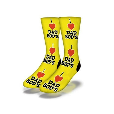I LOVE DAD BODS Funny Dad Bod Socks (Yellow)