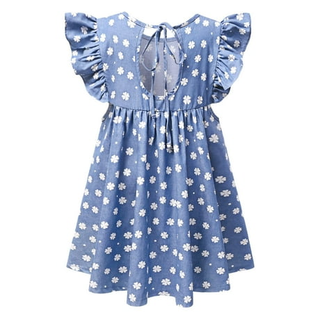 Toddler Baby Girl Ruffle Halter Sleeveless Dresses Little Girl Summer Casual Denim Dresses 18-24Months 
Toddler Baby Girl Ruffle Halter Sleeveless Dresses Little Girl Summer Casual Denim Dresses 18-24Months
