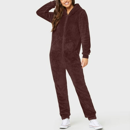 Yinguo Women s Artificial Wool Long Sleeve Pajamas Casual Solid Color Zipper Loose Hooded Jumpsuit Pajamas Casual Winter Warm Rompe Cute 1 Piece Suit On Sleepwear
Yinguo Women s Artificial Wool Long Sleeve Pajamas Casual Solid Color Zipper Loose Hooded Jumpsuit Pajamas Casual Winter Warm Rompe Cute 1 Piece Suit On Sleepwear