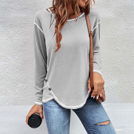 Aueoeo Fall Shirts for Women 2022 Women Tops and Blouses Fashion Women s Round-Neck Long Sleeve Solid Casual Patchwork Shirt Blouse
Aueoeo Fall Shirts for Women 2022 Women Tops and Blouses Fashion Women s Round-Neck Long Sleeve Solid Casual Patchwork Shirt Blouse
