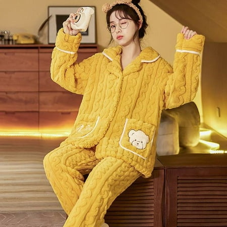 CoCopeaunt Autumn and winter new coral velvet thickened pajamas female suit cute sweet facecloth can be worn outside the home clothes
CoCopeaunt Autumn and winter new coral velvet thickened pajamas female suit cute sweet facecloth can be worn outside the home clothes