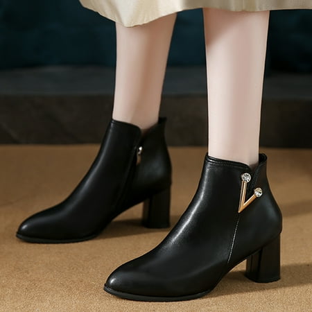 Cathalem Low Boots for Women Fashion Women Solid Color Autumn Thick Sole Square Heels Zipper Short Womens Rain Boots Size 7 Black 6.5
Cathalem Low Boots for Women Fashion Women Solid Color Autumn Thick Sole Square Heels Zipper Short Womens Rain Boots Size 7 Black 6.5