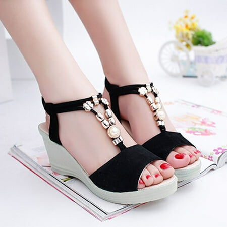 Cathalem Cute Women Sandals Bead Shoes Ladies Wedges Sandals Women Fashion String Casual Roman Women s sandals Sandal Black 5
Cathalem Cute Women Sandals Bead Shoes Ladies Wedges Sandals Women Fashion String Casual Roman Women s sandals Sandal Black 5