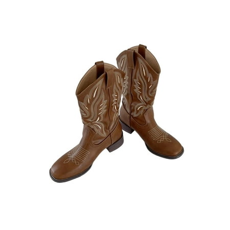 Ritualay Ladies Non Slip Western Cowgirl Boots Casual Chunky Heel Walking Riding Square Toe Vintage Embroidered Shoes Light Brown 4.5
Ritualay Ladies Non Slip Western Cowgirl Boots Casual Chunky Heel Walking Riding Square Toe Vintage Embroidered Shoes Light Brown 4.5