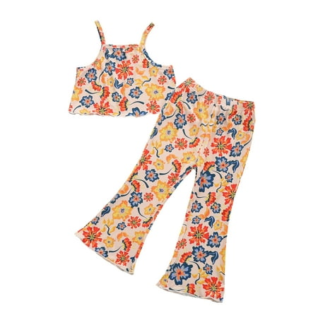 Fanvereka Toddler Baby Girls Sleeveless suspenderT-Shirt Floral Printing Flare Pants Set
Fanvereka Toddler Baby Girls Sleeveless suspenderT-Shirt Floral Printing Flare Pants Set