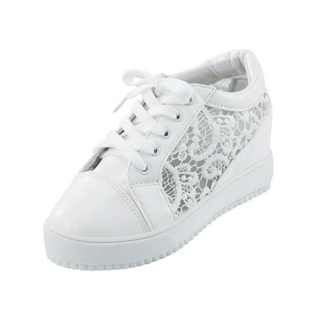 sneakers for Women Women Wedge Lace Pattern Trainer Sneakers For Women Ladies Wedge Platform Casual Shoes Inner Heightening Shoes PU Dress Sandals for Women White
sneakers for Women Women Wedge Lace Pattern Trainer Sneakers For Women Ladies Wedge Platform Casual Shoes Inner Heightening Shoes PU Dress Sandals for Women White