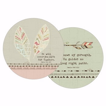 Coaster-His Feathers-Reversible Round (3.75")
