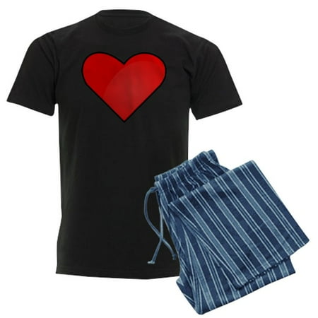 CafePress - Red Heart Drawing Pajamas - Men s Dark Pajamas