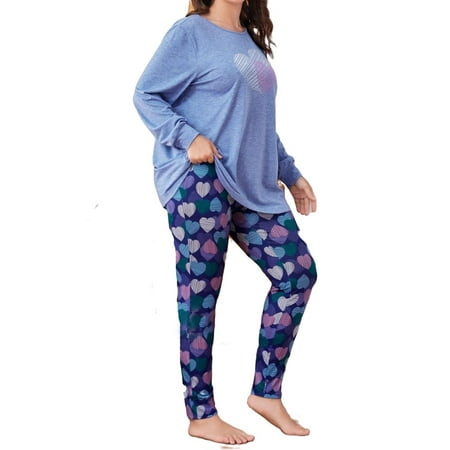 Casual Heart Print Round Neck Long Sleeve Multicolor Plus Size Pajama Sets (Women s)
Casual Heart Print Round Neck Long Sleeve Multicolor Plus Size Pajama Sets (Women s)