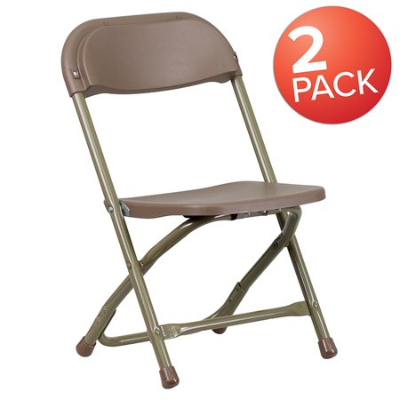 2 Pack Kids Brown Plastic Folding Chair