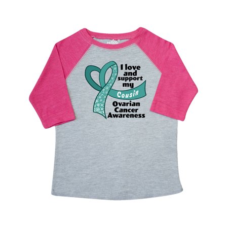 Inktastic I Love and Support my Cousin with Teal Ribbon Heart Gift Toddler Boy or Toddler Girl T-Shirt