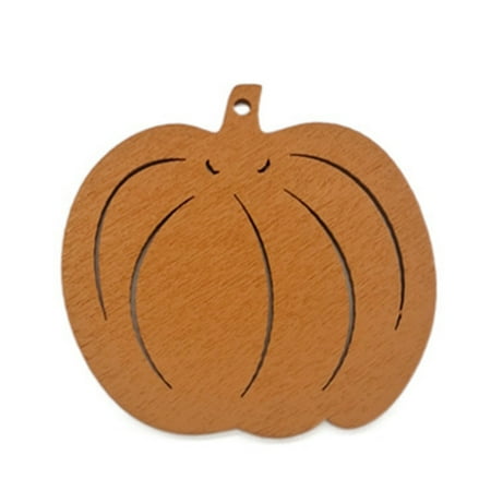 1PC Wooden Hanging Pendant Bows and Rope Design Words Bar Pumpkin Ghost Trick