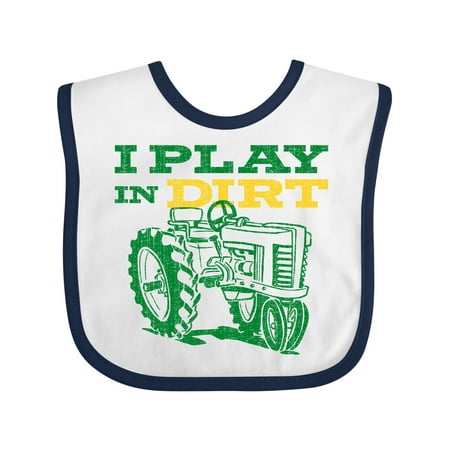 Inktastic Play in Dirt Tractor Gift Baby Boy or Baby Girl Bib
