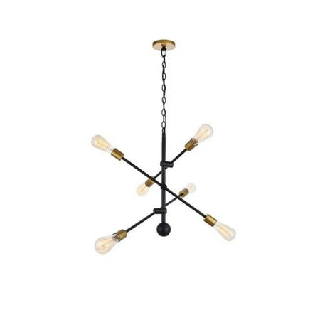 Axel 6 Lights Black Pendant with Chain
