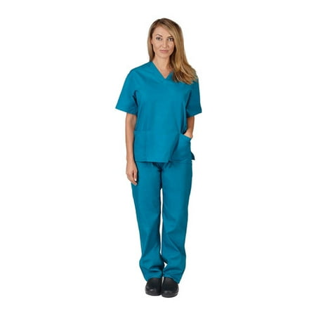 Women s Scrub Sets Scrub Top and Pants (Teal 3X-Large)