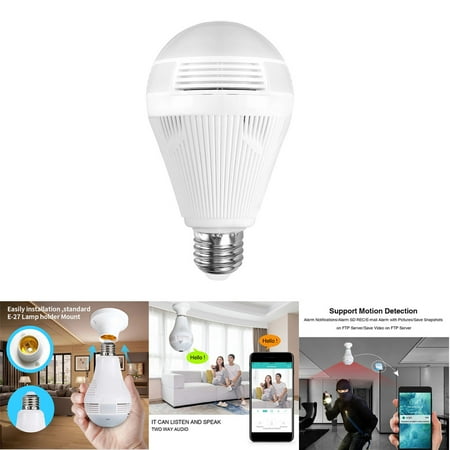 Cheers.US Security Camera Dual Purpose 360 Degree Panoramic LED Bulb Camera 960P Clear Night Vision Indoor Surveillance Camera for Home for Home Office Shop Classroom Market
Cheers.US Security Camera Dual Purpose 360 Degree Panoramic LED Bulb Camera 960P Clear Night Vision Indoor Surveillance Camera for Home for Home Office Shop Classroom Market