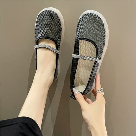 HIBRO Ladies Shoes Summer Mesh Hollow Out Breathable Fashion Rhinestone Shallow Flat Casual Shoes
HIBRO Ladies Shoes Summer Mesh Hollow Out Breathable Fashion Rhinestone Shallow Flat Casual Shoes