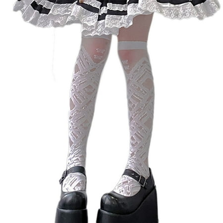 FAIOIN Lolita Mesh Thigh High Stockings Sweet Ruffle Trim for Cross Bowknot Anime Long
FAIOIN Lolita Mesh Thigh High Stockings Sweet Ruffle Trim for Cross Bowknot Anime Long