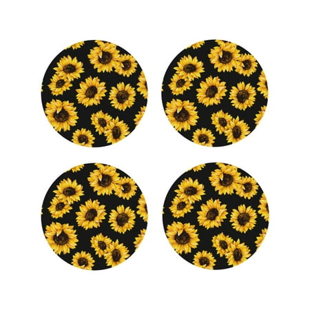 Drink Coasters Set of 4 sunflower pattern Leather Coasters for Coffee Table Protector Heat Resistant Cute Coasters for Home Decor Housewarming Gifts Bar Kitchen 4 Inch Round Shape
Drink Coasters Set of 4 sunflower pattern Leather Coasters for Coffee Table Protector Heat Resistant Cute Coasters for Home Decor Housewarming Gifts Bar Kitchen 4 Inch Round Shape
