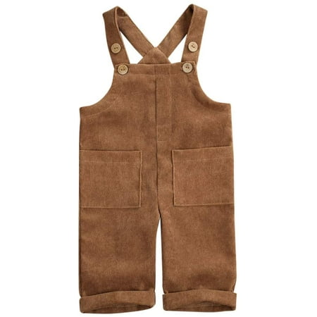 Herdignity Toddler Kid Baby Boy Girl Corduroy Romper Jumpsuit Bib Pants Overalls