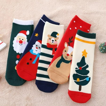 Xmarks 5 Pairs Toddler Kids Christmas Crew Socks Holiday Socks Colorful Winter Festive Socks Novelty Santa Claus Socks
Xmarks 5 Pairs Toddler Kids Christmas Crew Socks Holiday Socks Colorful Winter Festive Socks Novelty Santa Claus Socks