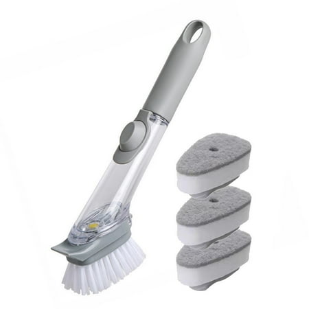 Soap Dispensing Dish Brush|Kitchen Scrubbers for Dishes|Dish Scrub Brush with Replacement Sponge Head for Kitchen Sinks
Soap Dispensing Dish Brush|Kitchen Scrubbers for Dishes|Dish Scrub Brush with Replacement Sponge Head for Kitchen Sinks