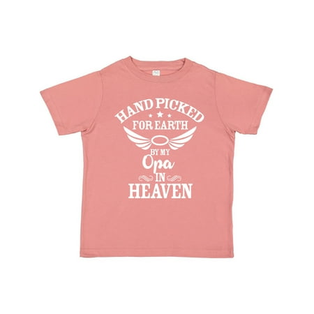 Inktastic Handpicked for Earth By My Opa in Heaven with Angel Wings Gift Toddler Boy or Toddler Girl T-Shirt